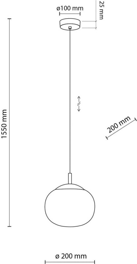 Vibe pendellampe, opalhvitt glass, Ø 20 cm