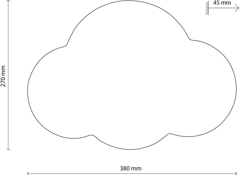 Cloud vegglampe, beige, stål, indirekte lys, 38 x 27 cm