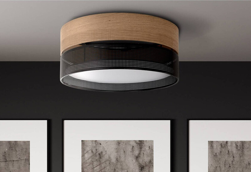 Nicol taklampe, svart, treutseende, Ø 50 cm, 4 x E27