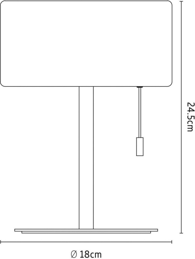 LED-bordlampe, IP44, trekkbryter