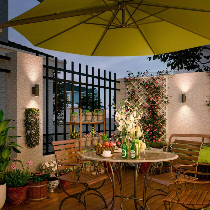 utendørs vegglampe GU10 rustfritt stål opp/ned 17 cm, antracit