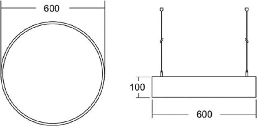 Biro Circle direct Ø 60 cm, på/av, sølv, 4000 K