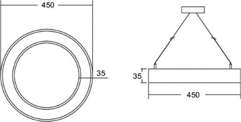 Biro Circle Ring3,5 direkte 45cm på/av svart 830
