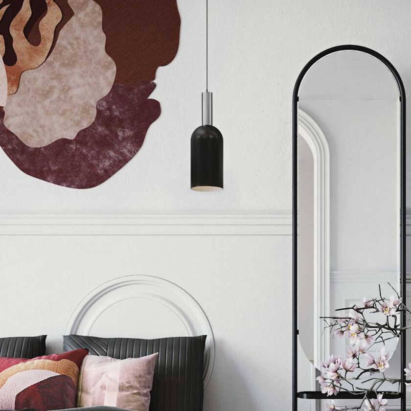 Luceo pendellampe, sylinder, svart, Ø 12 cm