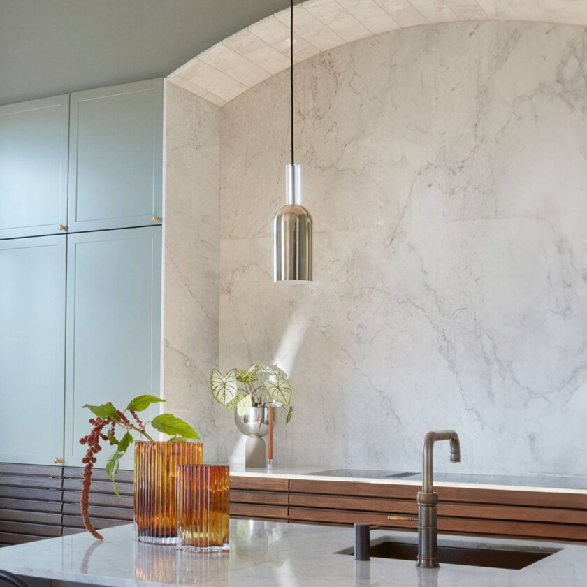 Luceo pendellampe, sylinder, gull, Ø 12 cm