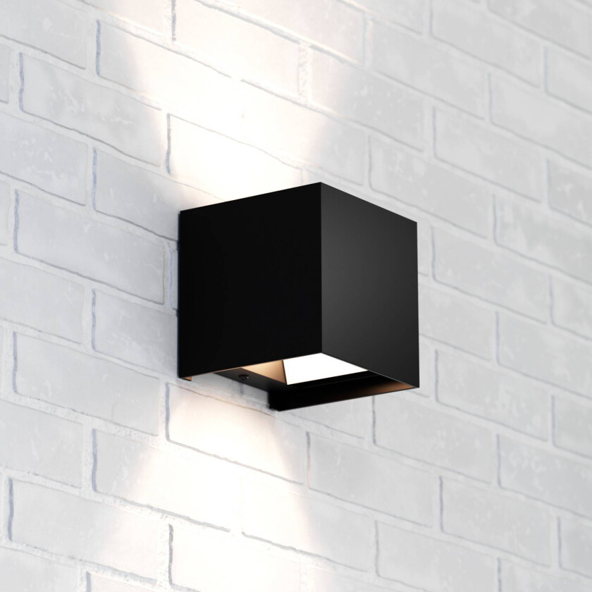 Zuza 2 vegglampe, svart, metall, fire vinger, 10 cm, G9