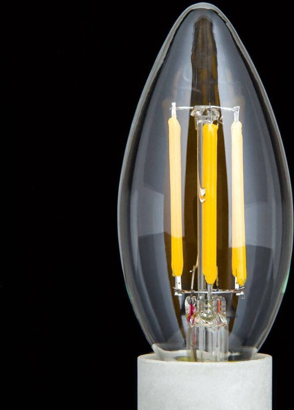 LED glødepære E14 C35 klar 6W 827 720lm dimbar