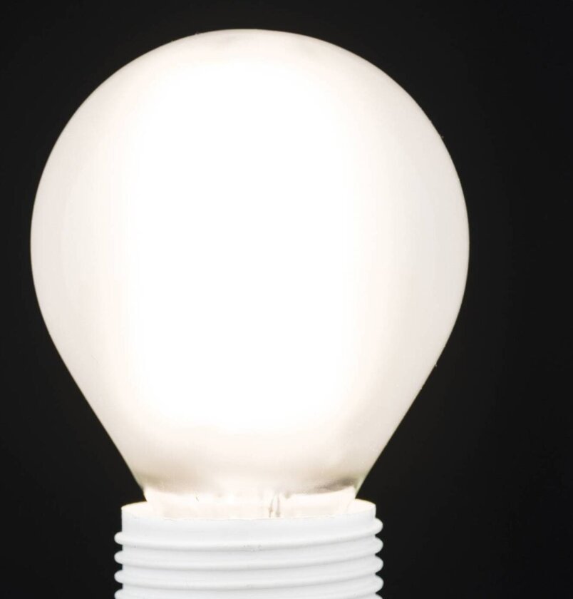 LED-pære, E27 G45, matt, 6W, 827, 720 lm, dimbar