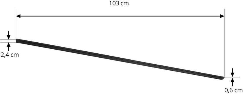 Lindby strømskinne Lumaro, svart, aluminium, lengde 103 cm