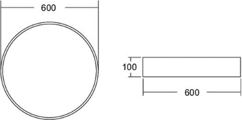 Biro Circle, Ø 60 cm, av/på, svart, 4000 K