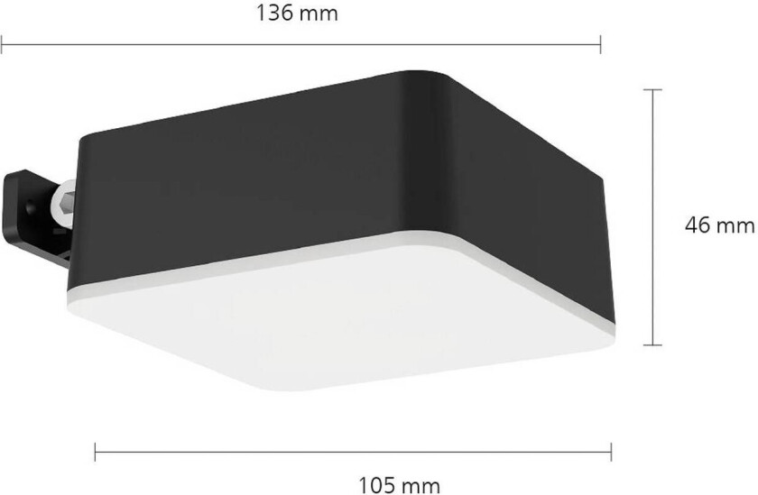 LED solcellevegglampe Vynce, hode 10,5 x 10,5 cm
