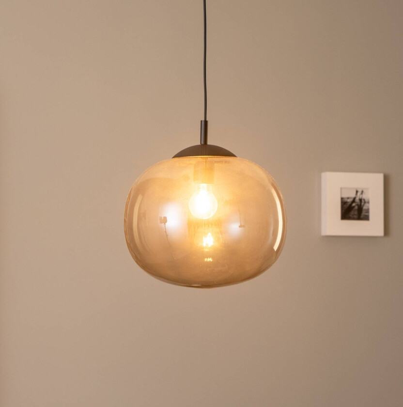 Vibe pendellampe, grafittgrått-transparent glass, Ø 35 cm