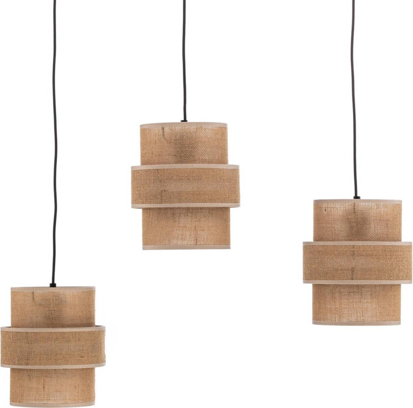 Calisto pendellampe, jute, naturbrun, 3-lys, desentralisert