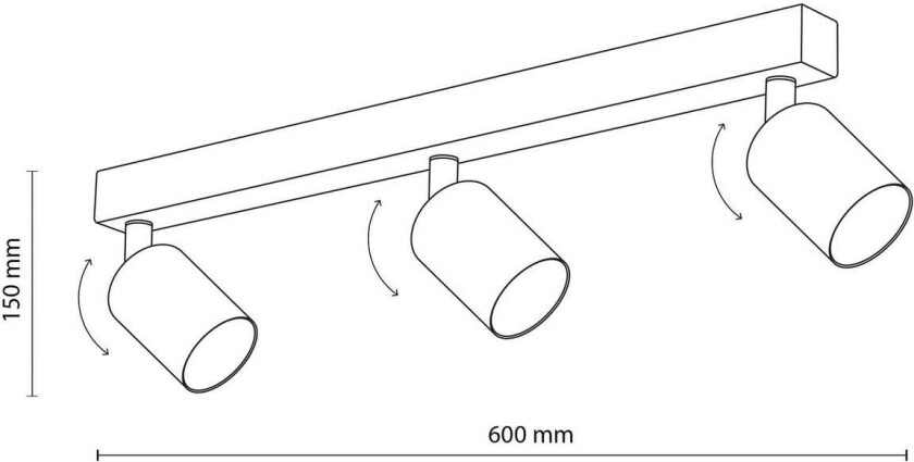 Downlight Top, justerbar, brun, 3 lyskilder, lineær