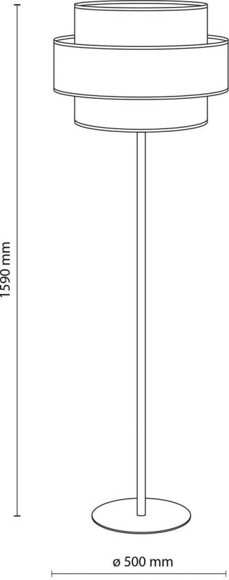 Trio gulvlampe, jute skjerm, oransje/naturbrun/petrol