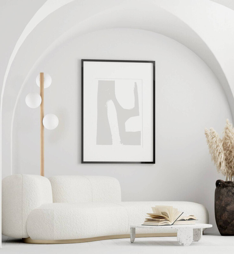 Estera gulvlampe, opalglass, treramme, 3 lyskilder