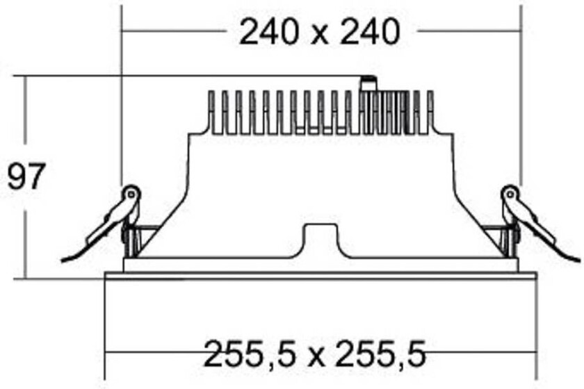 Apollo Mega, glatt, kantet, 3000 K, svart