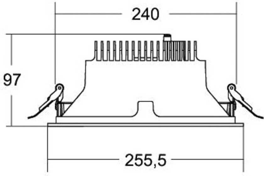 Apollo Mega, fasettert, rund, 3000 K, svart