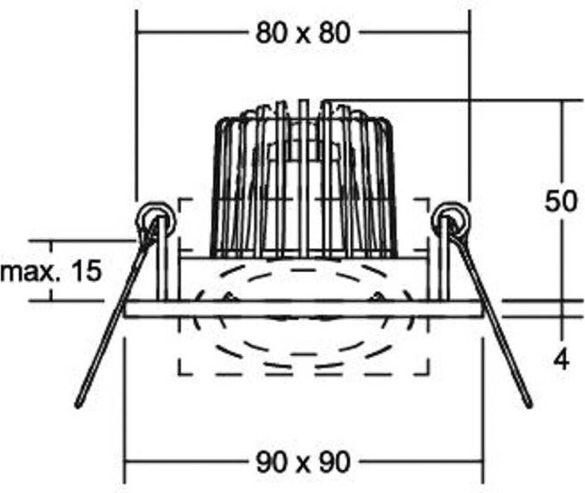 LED innfelt spotlight Abran, matt aluminium, RC, svingbar
