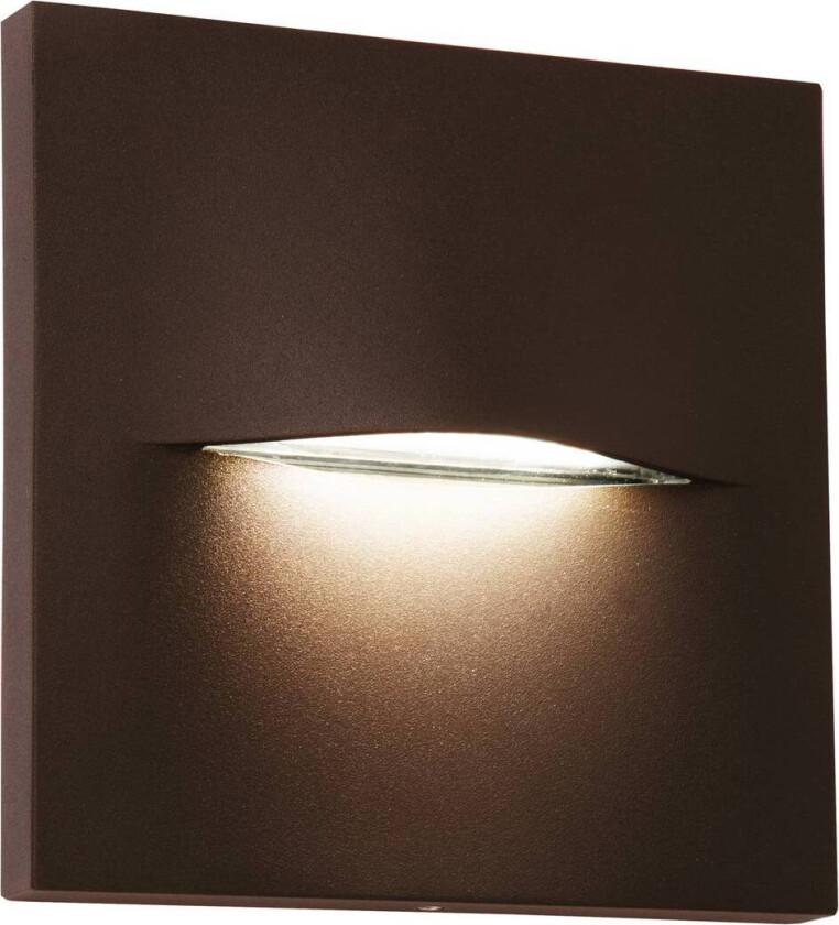 LED utendørs vegglampe Vita, rustbrun, 14 x 14 cm