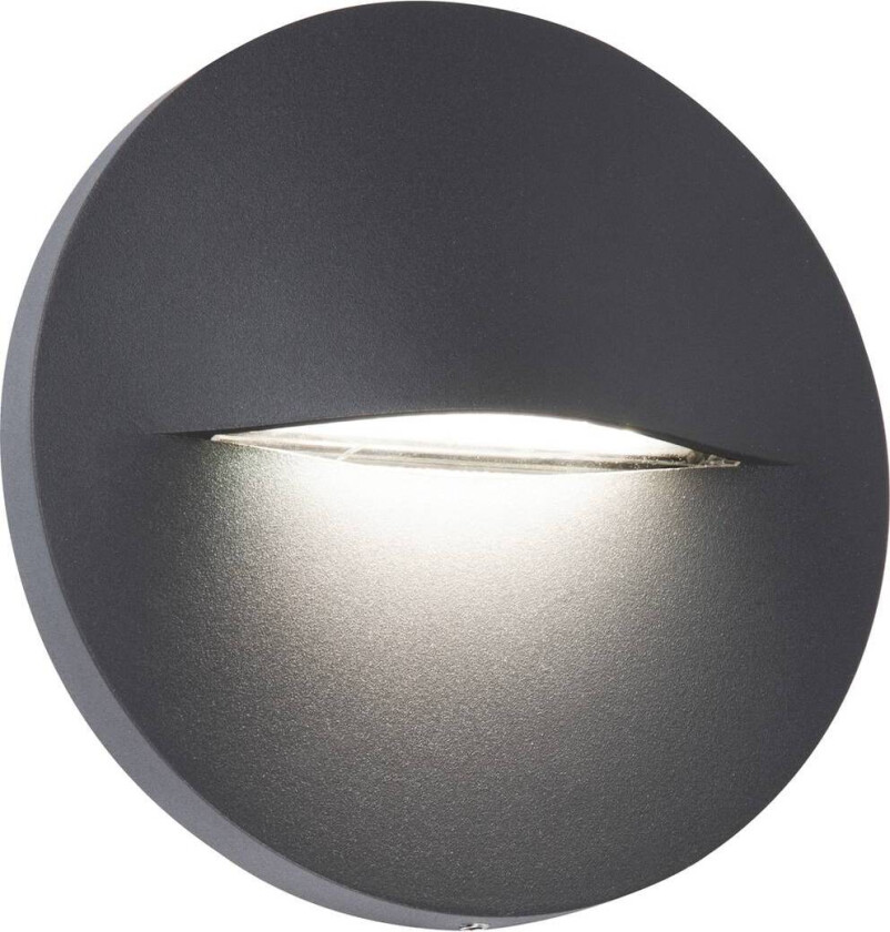 LED-vegglampe utendørs Vita, mørkegrå, Ø 14 cm