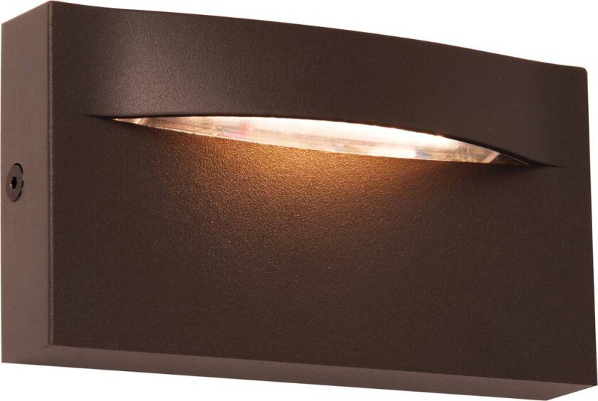 LED utendørs vegglampe Vita, rustbrun, 13,7 x 7,5 cm