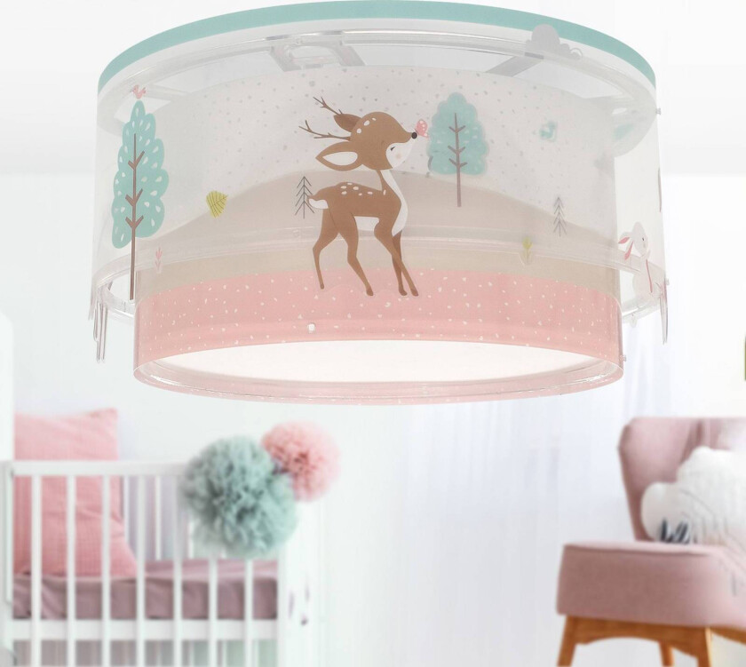 taklampe for barn Loving Deer, hjort-motiv