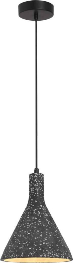 Dot hengelampe, betong, svart