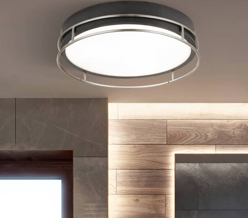 Phoenix taklampe, Ø 40 cm, svart/krom, IP44