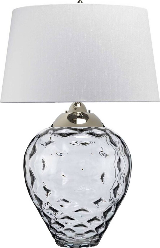 Samara bordlampe, Ø 51 cm, grå, stoff, glass, 2 lamper