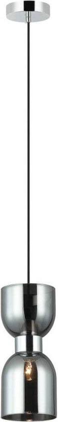 Memory pendellampe, glass, krom/røykgrått