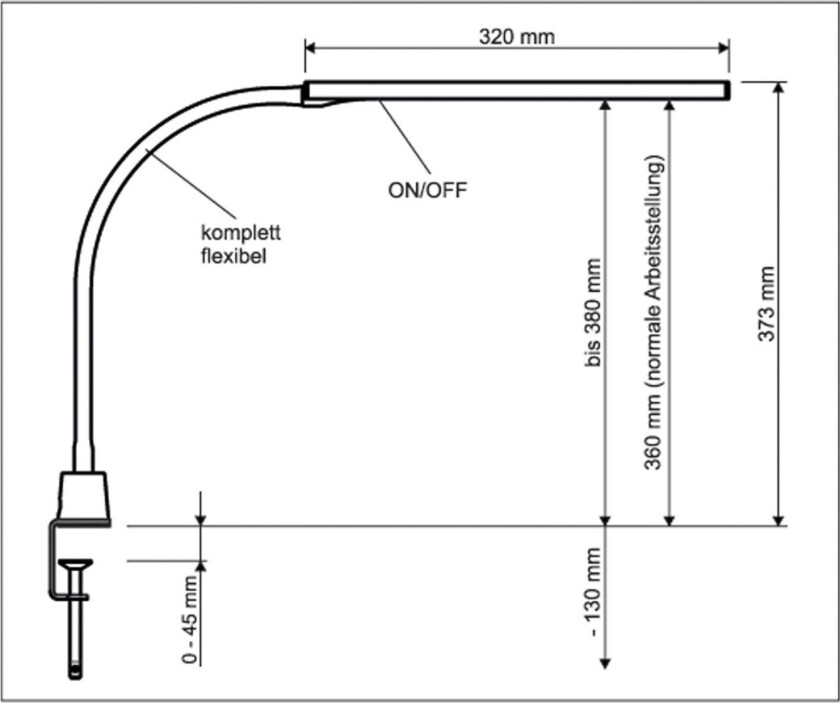 LED-klemmelampe MAULpirro, hvit, dimbar