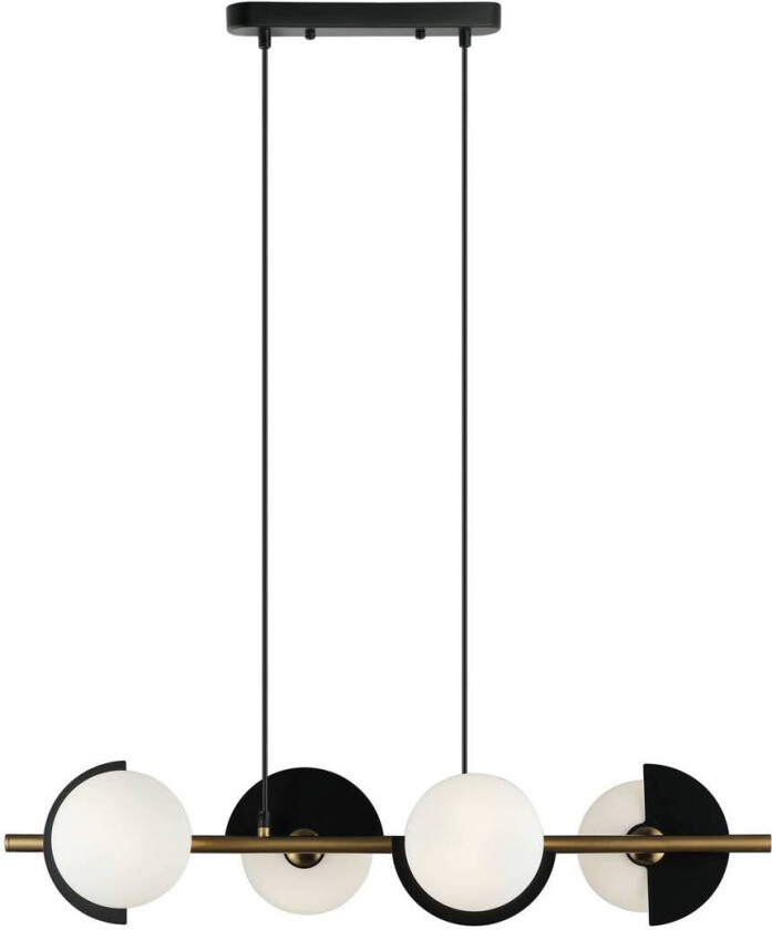 Darcy pendellampe, svart/bronse, 4-lampe