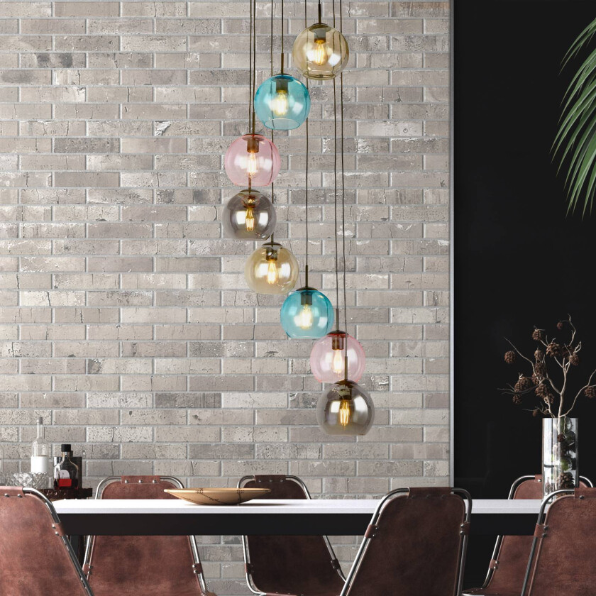 Mardi Gras II pendellampe, 8 lamper, rund