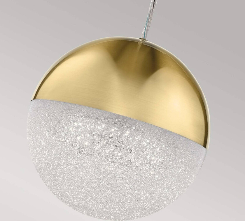 Moonlit LED-pendellampe, gullfarget, aluminium, Ø 20 cm, kule