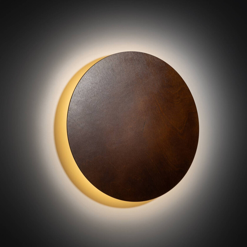 vegglampe Rito, valnøtt, Ø 40 cm