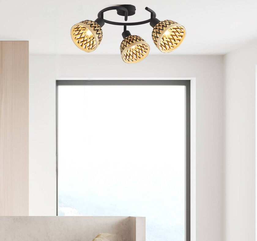 Lance taklampe, 3 lyskilder, bambus