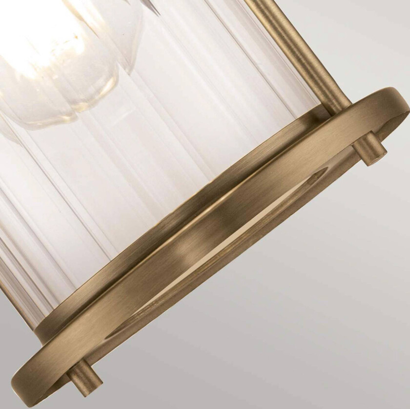 Vegglampe Riggs IP44, antikk messing, 1-lampe