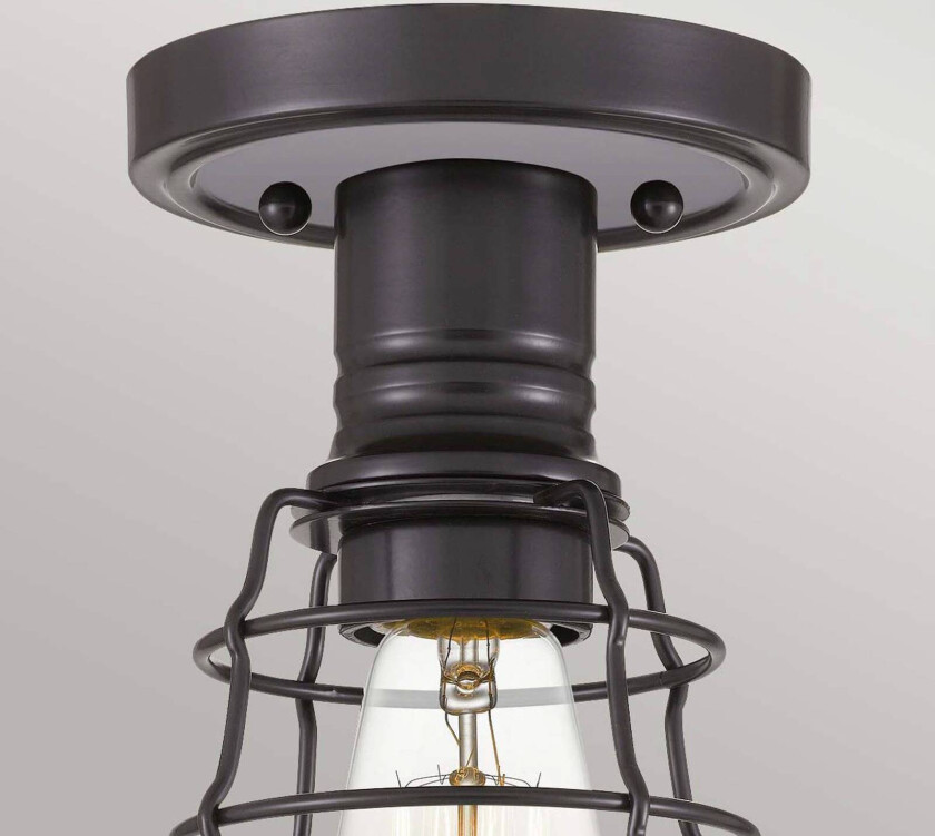Mixon taklampe med metallbur, bronse