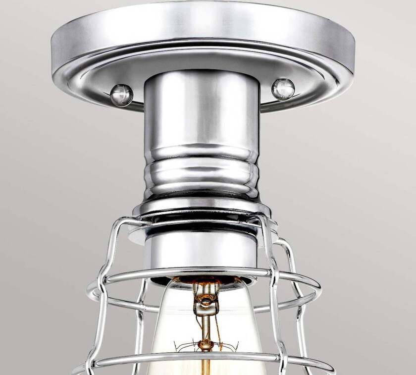 Mixon taklampe med metallbur, polert krom