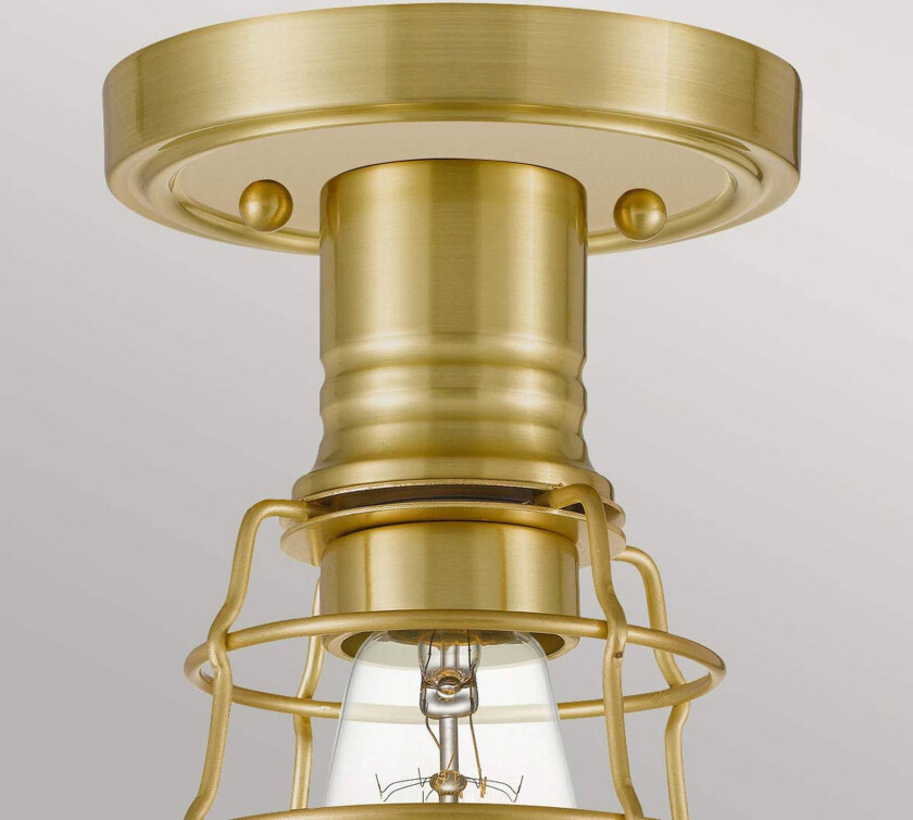 Mixon taklampe med metallbur, børstet messing