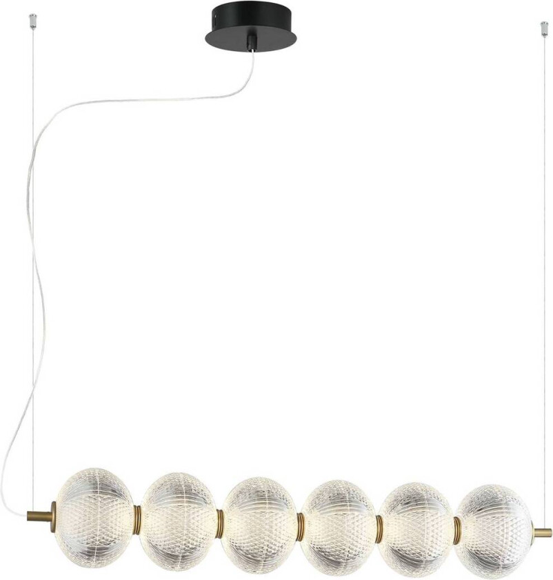 Pellucid LED-pendel, bronsefarget/klar, 6 lamper