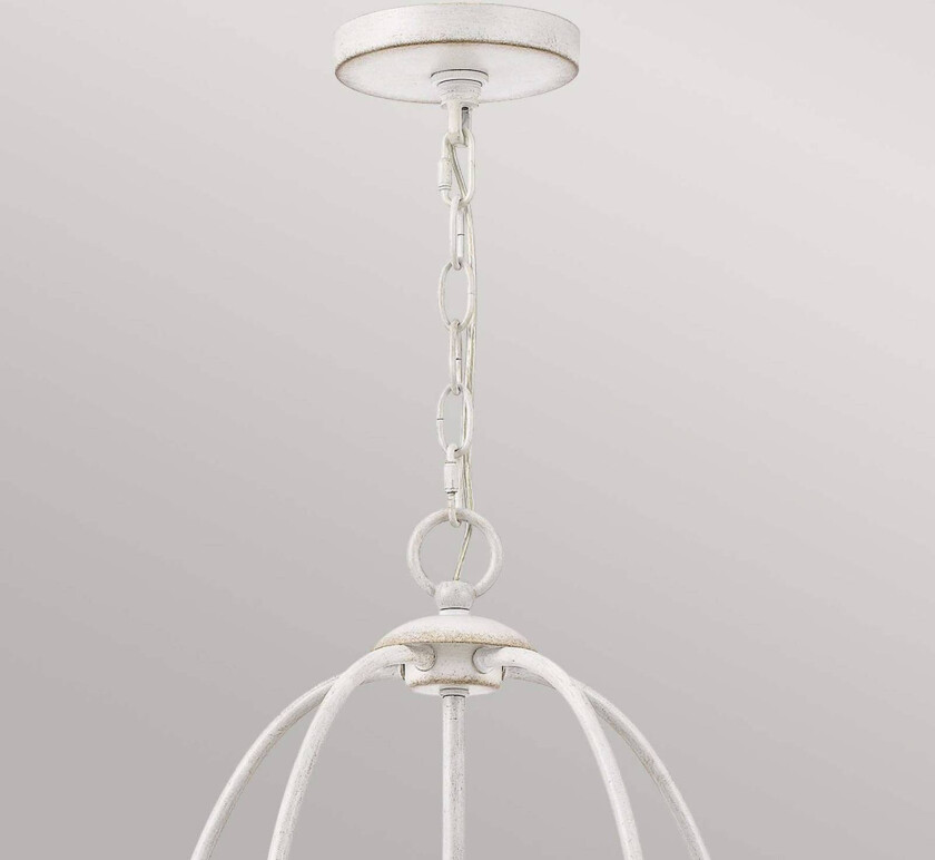 Bradbury 5 lysekrone, fem lys, hvit