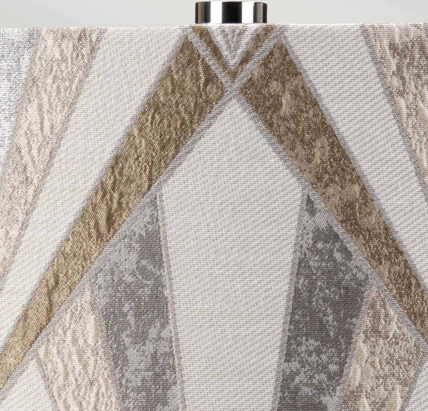 Milo bordlampe, nikkel-hvit/sølv