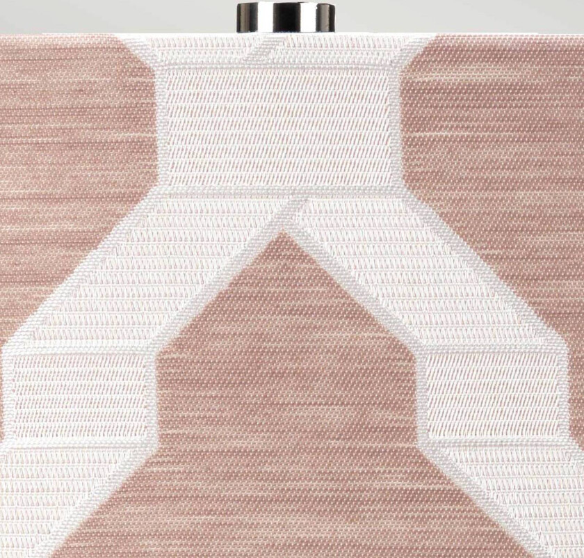 Milo bordlampe, nikkel-hvit/rosa