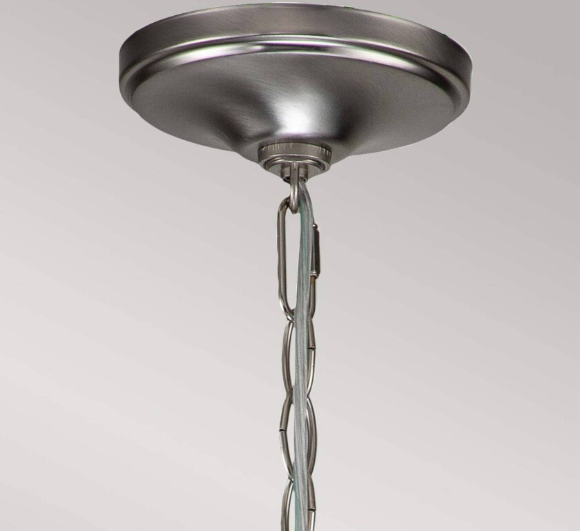 Capitol Hill lysekrone, 6 lys, børstet nikkel