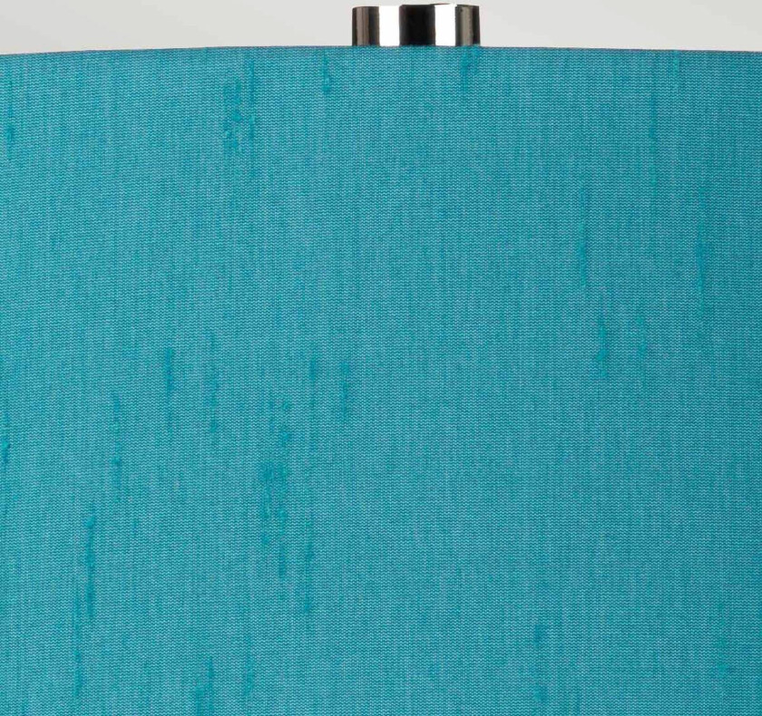 Isla bordlampe i polert nikkel/turkis tekstil