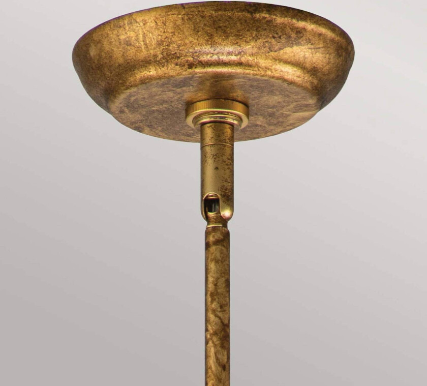 Sun King pendellampe, gullfarget foliefinish