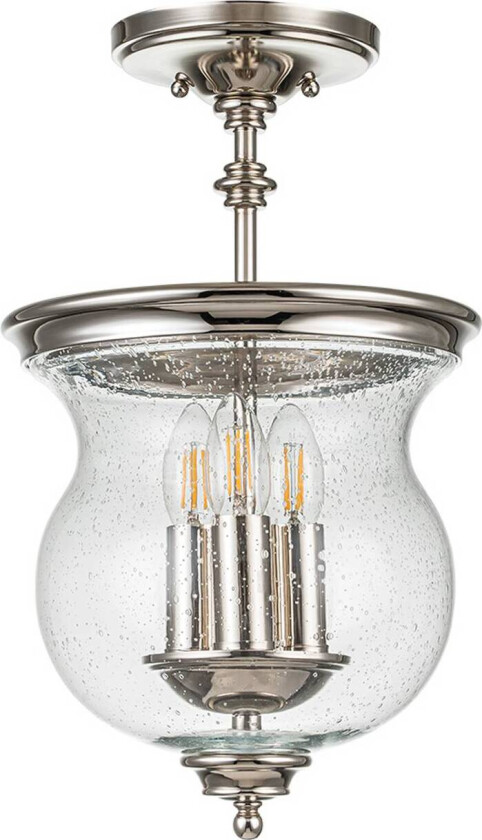 Pickering Lane pendellampe, tre lys, polert nikkel