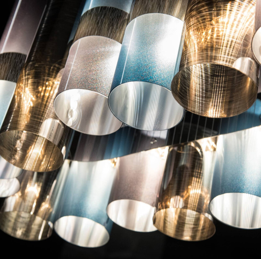 LED hengelampe La Lollo, tinnfarget, 100 cm